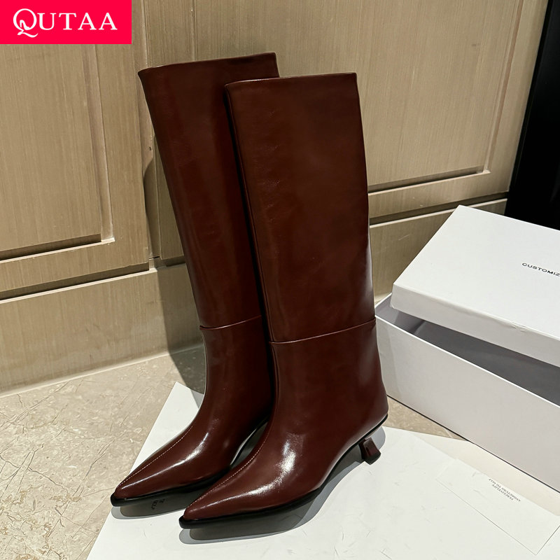 QUTAA Fashion News Damskie koz – Knee High Boots Women recenzja i cena